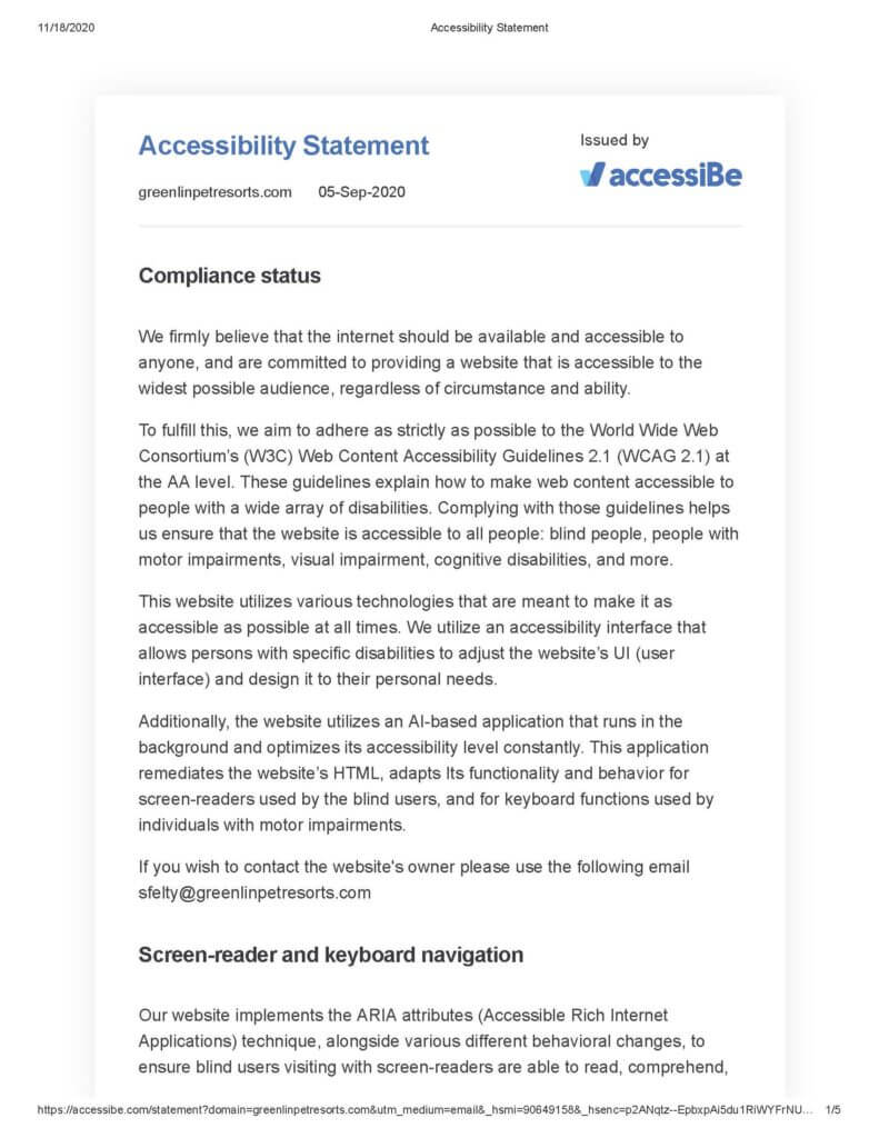 Greenlin Accessibility Statement Page 1